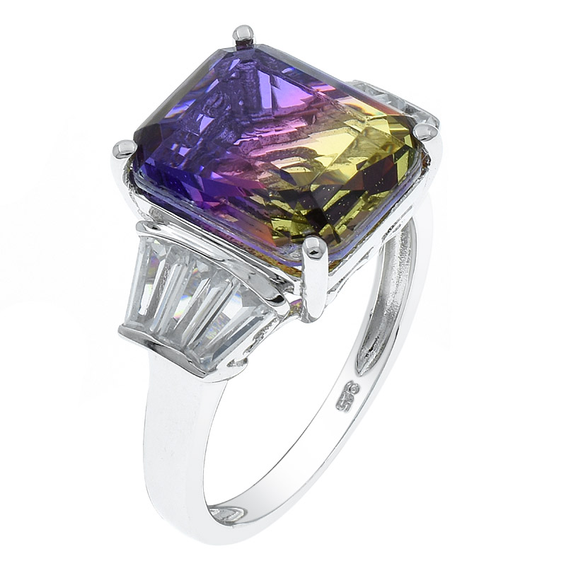 Women Emerald Cut Ametrine Ring