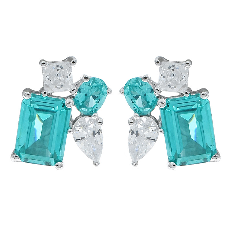 China Women Paraiba Stud Earrings