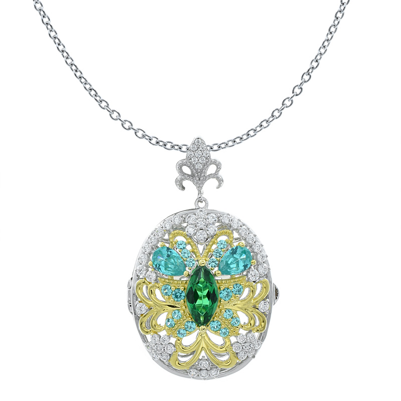 Women Filigree Butterfly Locket Pendant 