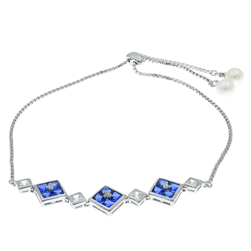 Alternating Square Bolo Silver Bracelet