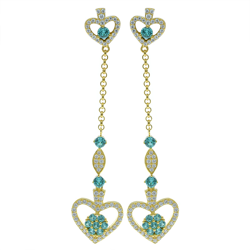 China Women Double Open Heart Earrings