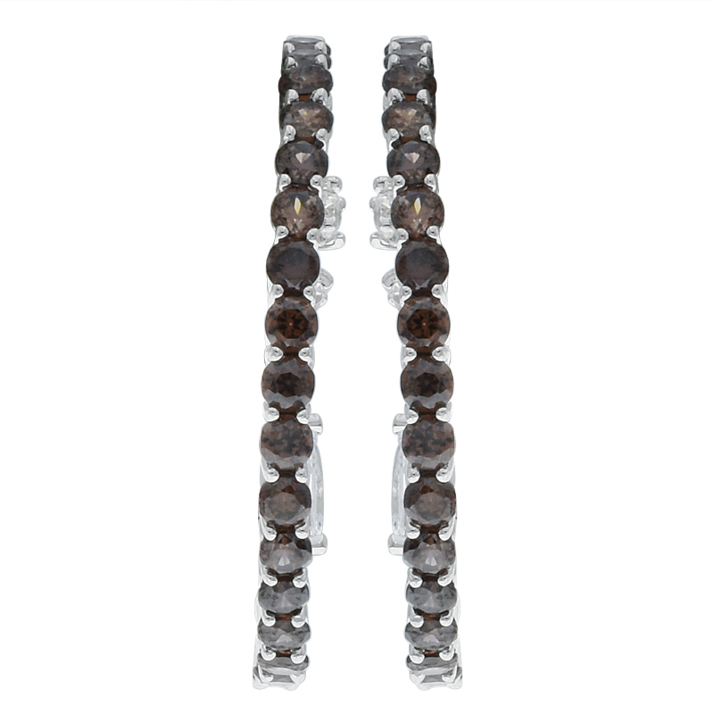 mocha stone silver earring