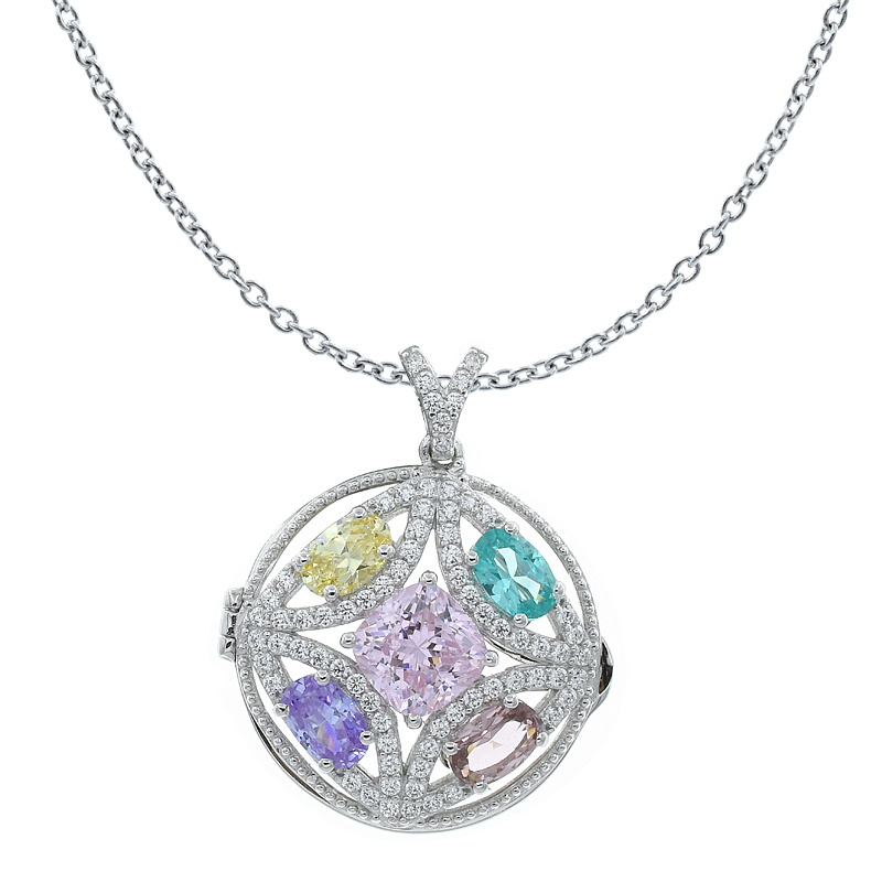 China Women Multicolor Stones Locket Pendant