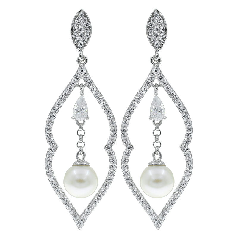 Open Drop Pearl Women Earrings