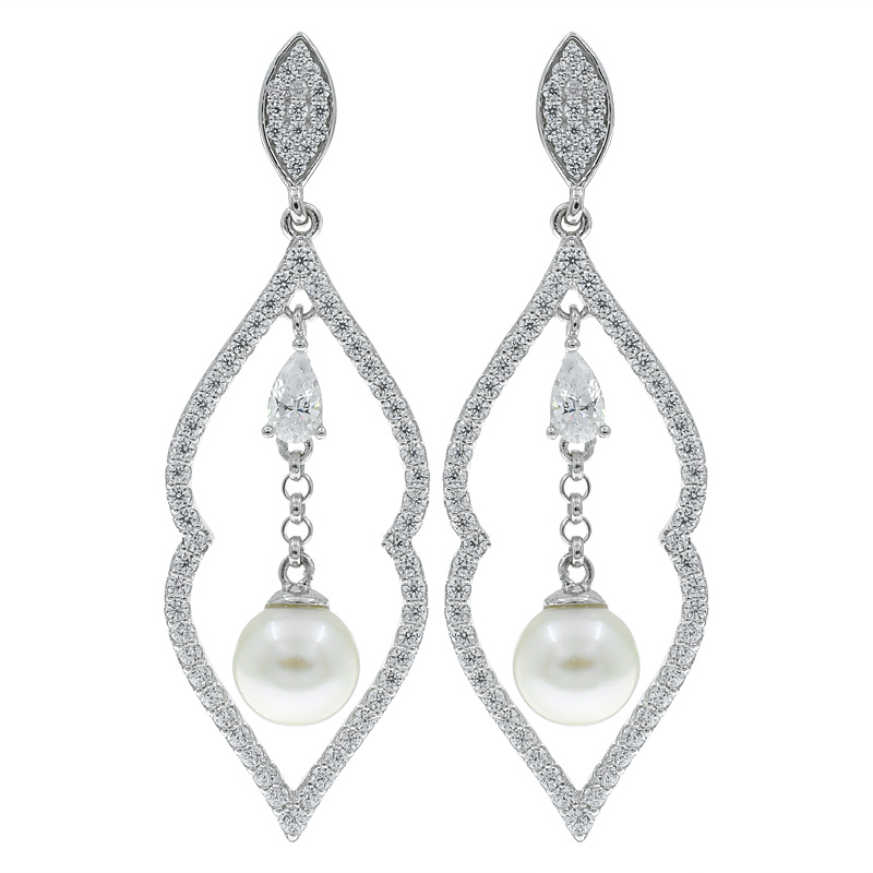 Open Drop Pearl Women Earrings