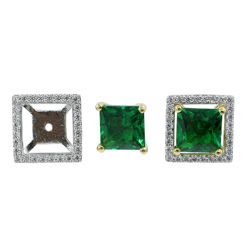 China Women Green Nano Stud Earrings