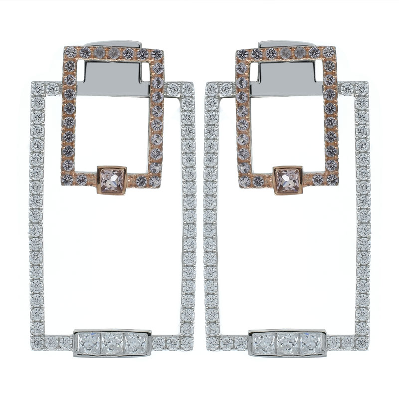 Women Double Rectangle Earrings