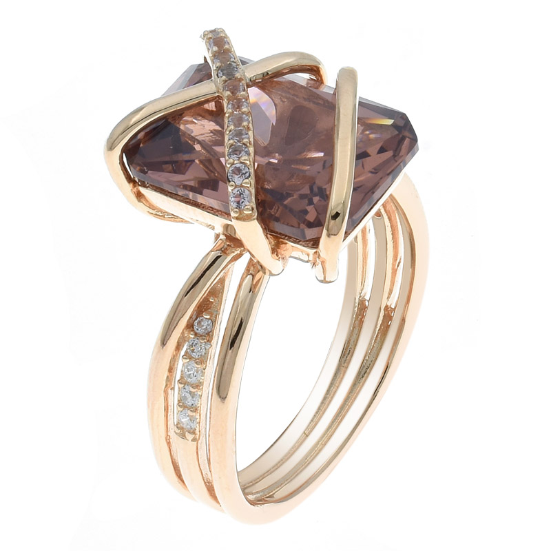 Morganite Nano Jewelry Ladies Silver Ring