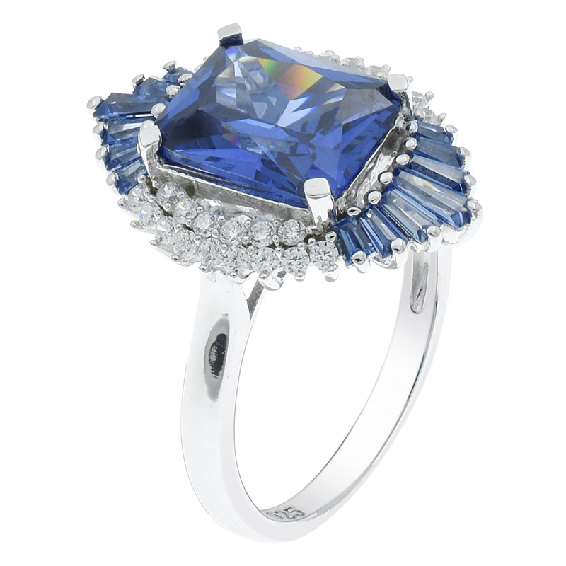 Winsome Silver Women Tanzanite CZ Ring