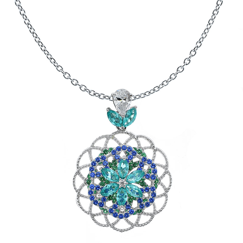 Silver Filigree Spinning Pendant For Women