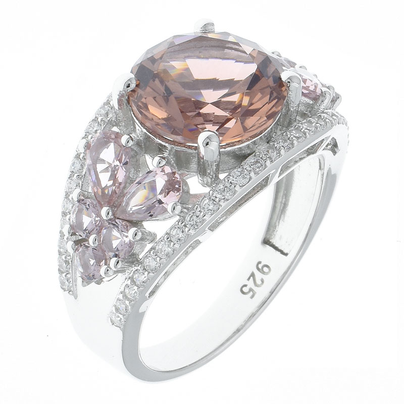 Glamour Ladies Morganite Nano Silver Ring