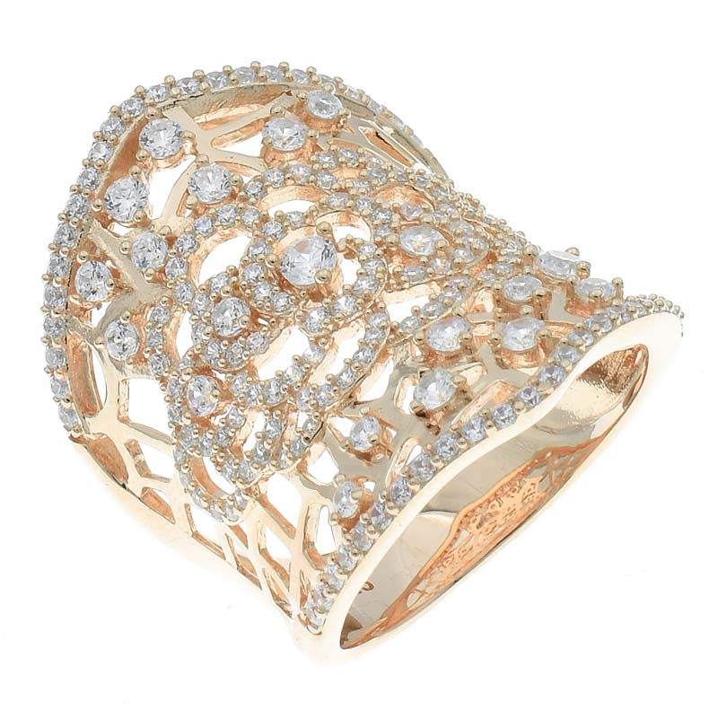 Women Filigree Rose Gold Plated Ring