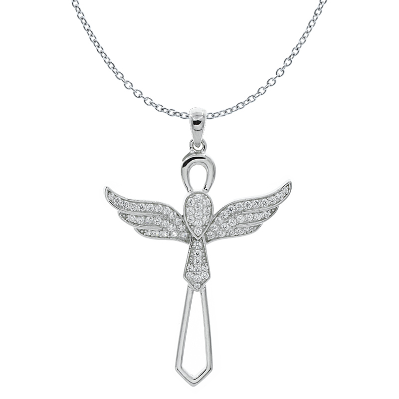 Women Wing Cross Angel Pendant