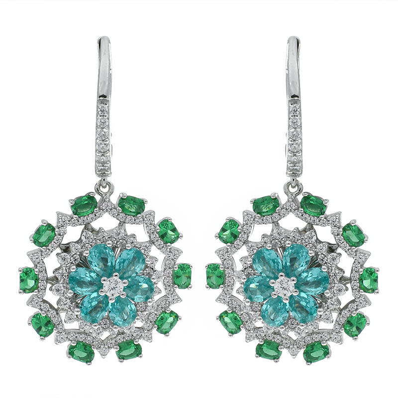 Women Spinning Floral Jewelry Earrings
