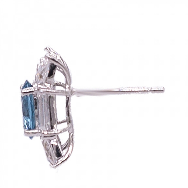 Blue Diamond Nano Stud Earrings in 925 Sterling Silver 