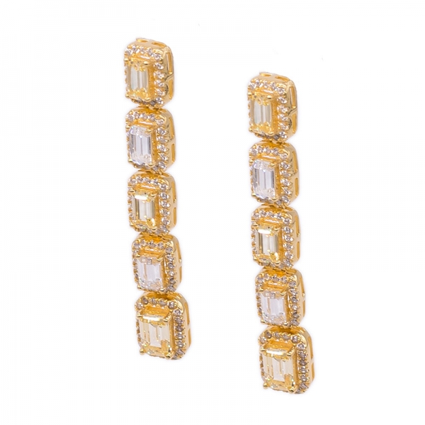 Drop Gold Plated Earrings in 925 Sterling Silver 