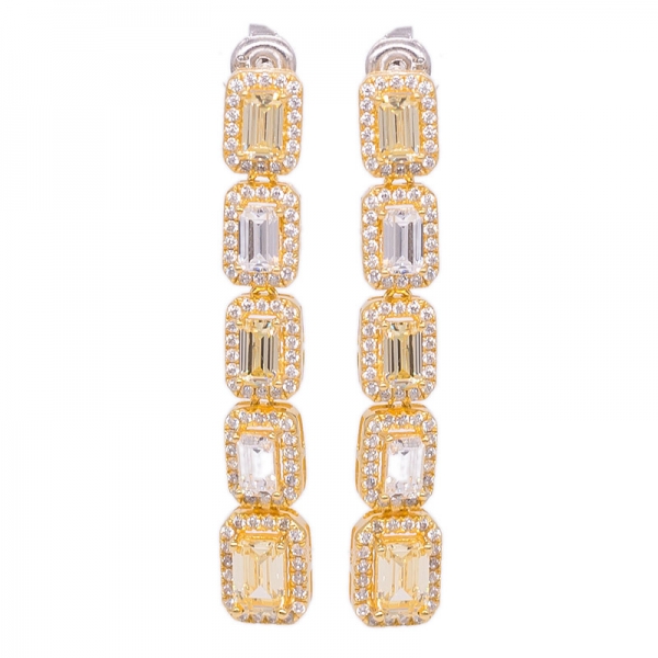 Drop Gold Plated Earrings in 925 Sterling Silver 