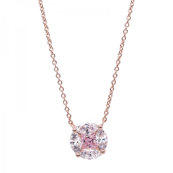 Fantastic Rose Gold Plated Sterling Silver Women Necklace 