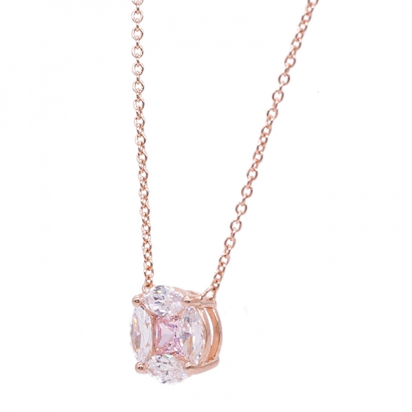 Fantastic Rose Gold Plated Sterling Silver Women Necklace 