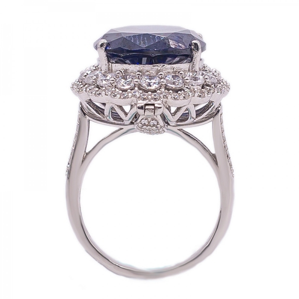 925 Oval Tanzanite Sterling Silver Ring 