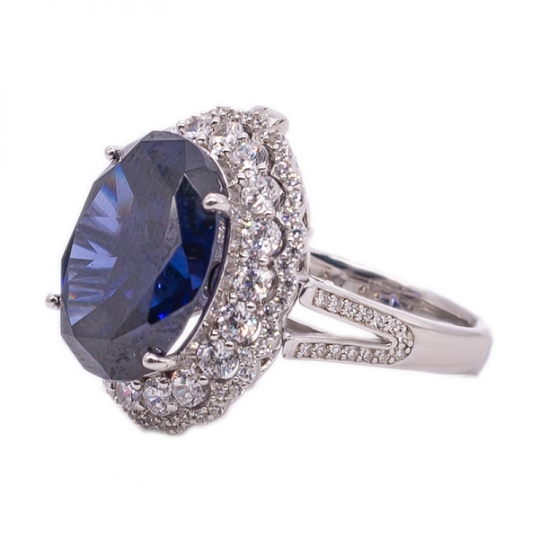 925 Oval Tanzanite Sterling Silver Ring 
