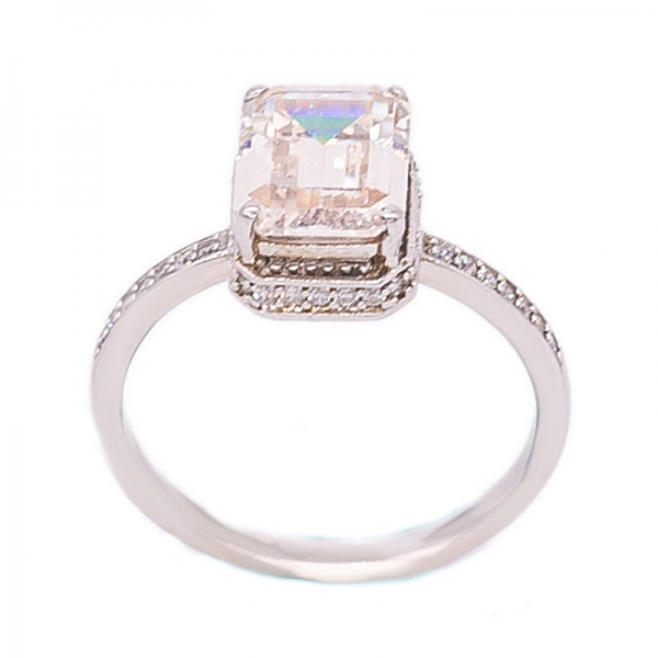 Beautiful Silver Morganite Peach Ring For Women 