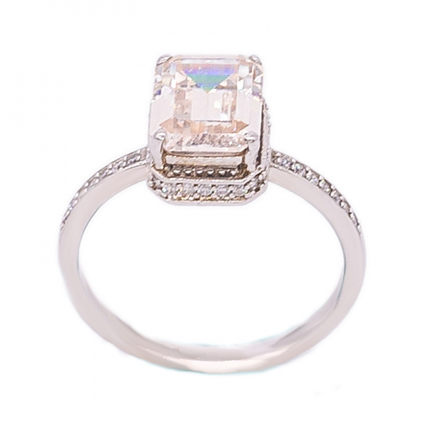 Beautiful Silver Morganite Peach Ring For Women 