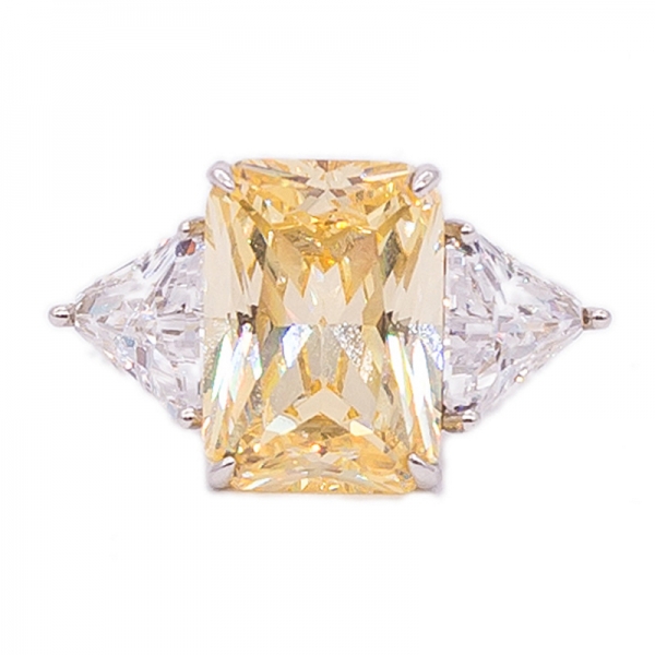 925 Diamond Yellow Engagement Ring For Women 