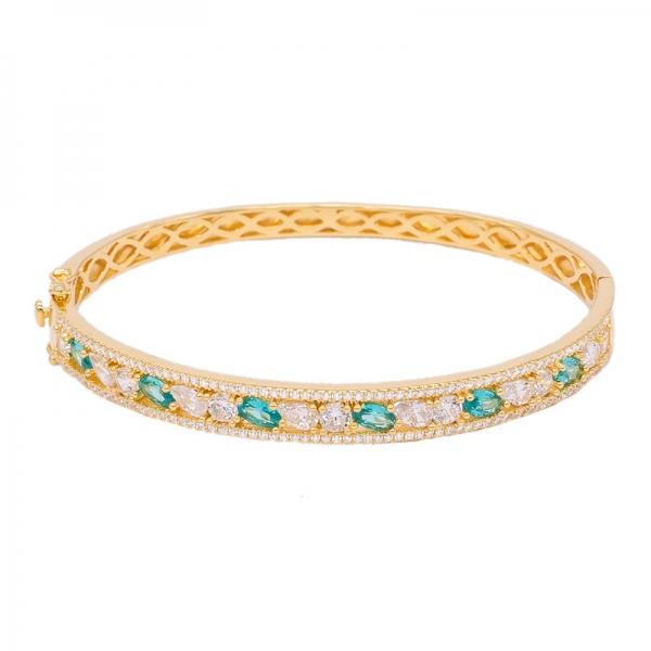 Gold Plated 925 Silver Bangle with sterling clasp 