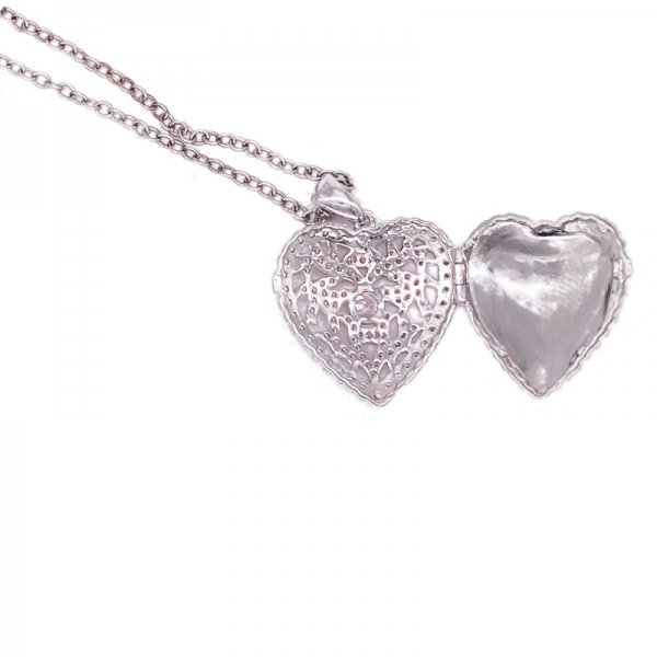 925 Two Tone Plated Heart Shape Pendant Locket 