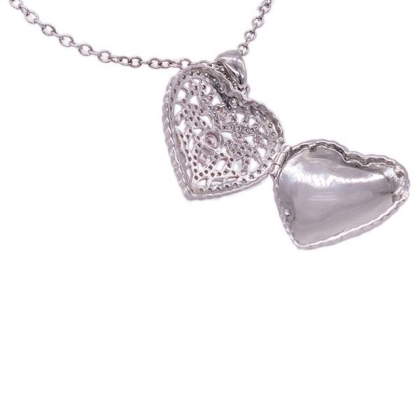 925 Two Tone Plated Heart Shape Pendant Locket 