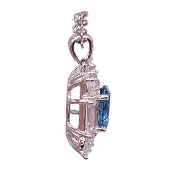 Shining 925 Blue Diamond Pendant 