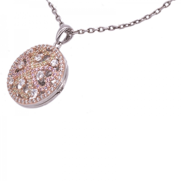 Silver Gold & Rose Gold Plated Locket Pendant 