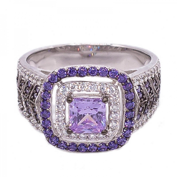Sophisticated Double Square Kunzite Ring 
