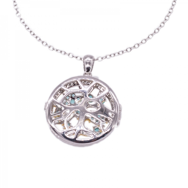 925 Hollow Out Silver Locket Pendant 