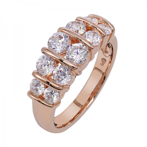 925 Simple Ladies Rose Gold Plated Ring 