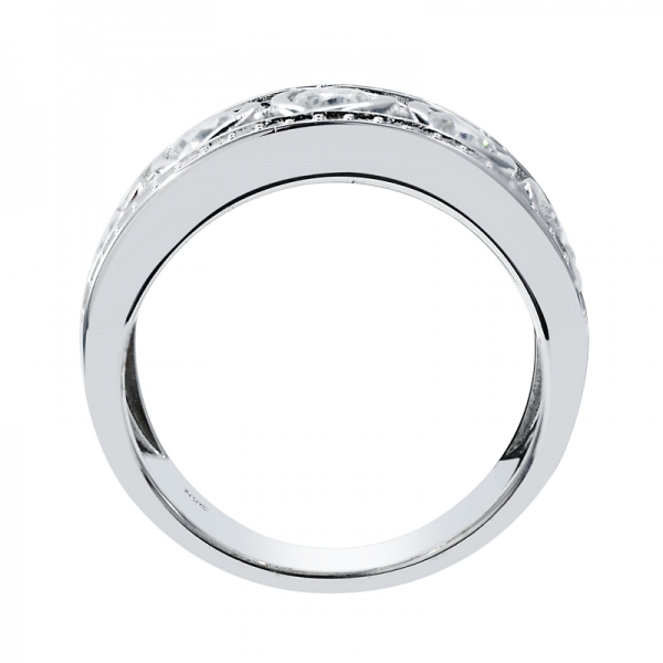 925 Fashionable Rhodium Ring With Multicoloured Stones 