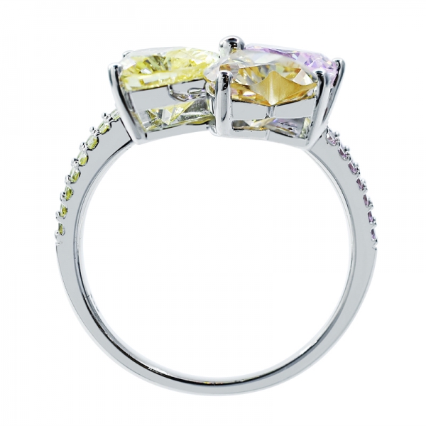 925 Silver Charming Heart Shape Kunzite CZ Ring 