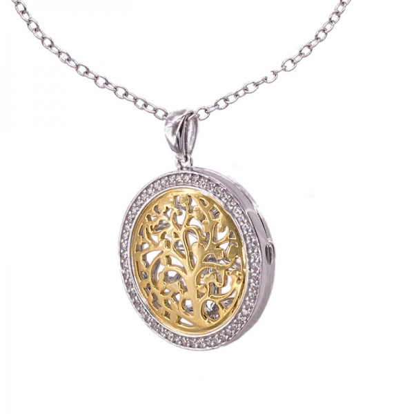 925 Gold & Rhodium Plated Silver Locket Pendant 