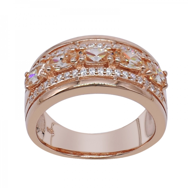 Rose Gold Plated Oval shape Morganite Peach 925 Ring 