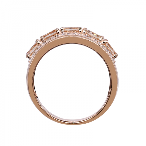 Rose Gold Plated Oval shape Morganite Peach 925 Ring 