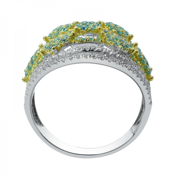 925 Sterling Graceful Paraiba Silver Ring 