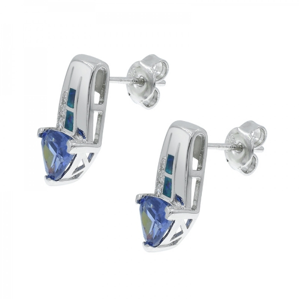 925 Opal Earrings Silver Jewelry 