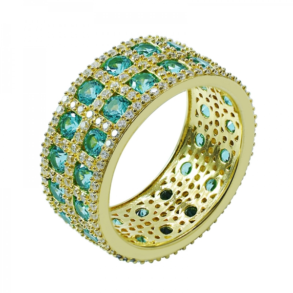 Gold Plated Silver Eternity Ring with Paraiba YAG 