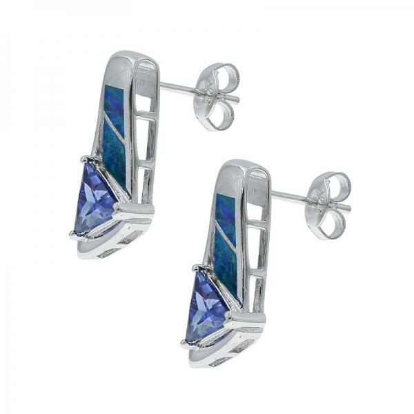 Fancy Opal Silver Earrings Jewelry For Ladies 
