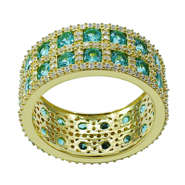Gold Plated Silver Eternity Ring with Paraiba YAG 
