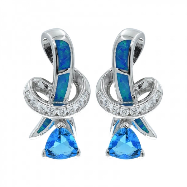 925 Silver Opal Ladies Earrings Jewelry 