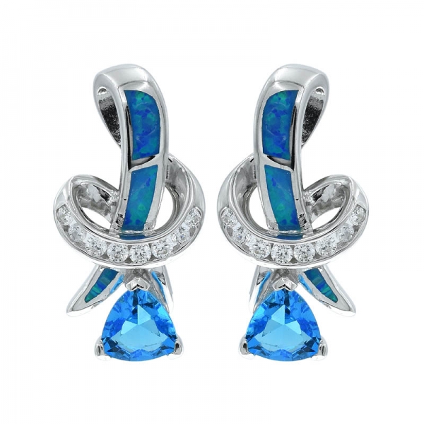 925 Silver Opal Ladies Earrings Jewelry 