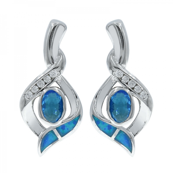 Graceful 925 Silver Opal Earrings Jewelry 
