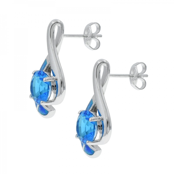 Fashionable 925 Sterling Opal Earrings Jewelry 